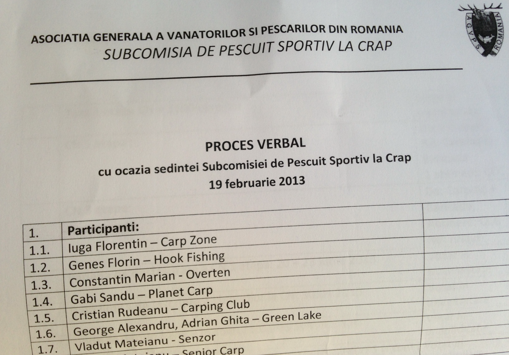 Neculai Selaru: "AGVPS sprijina protocolul incheiat intre cluburile de pescuit sportiv la crap"
